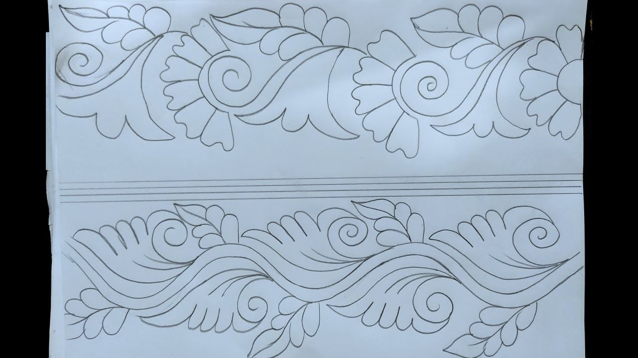 নকশিকাঁথা বর্ডার লাইন ডিজাইন আঁকার সহজ টিউটোরিয়াল ,Hand embroidery nakshi kantha border line design