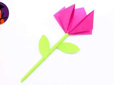 Basteln mit Papier 'Tulpe' DIY Deko für Frühling, Muttertag, Ostern #wplus.tv