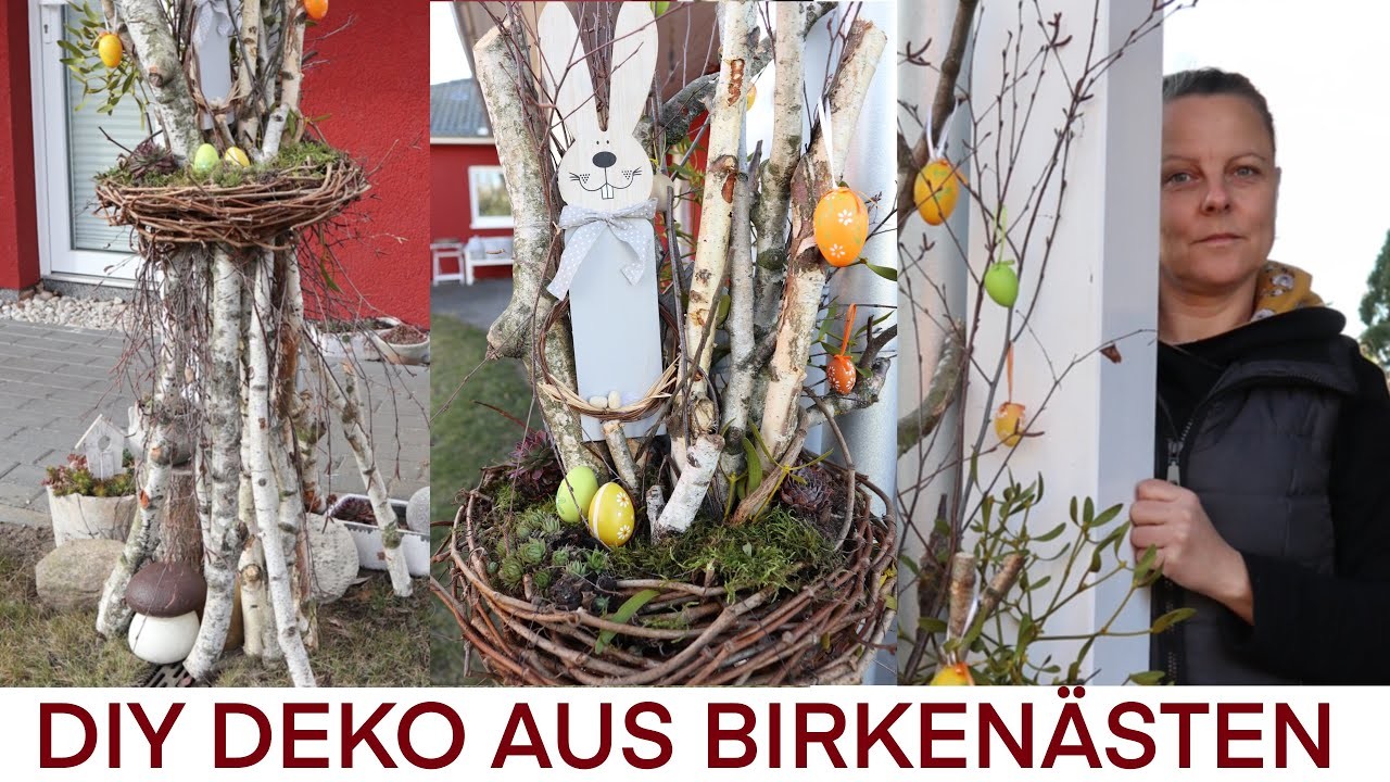 ????DIY: DEKO aus Birkenästen, Skandinavische Frühlingsdeko günstig für Eingangsbereich Osterdeko