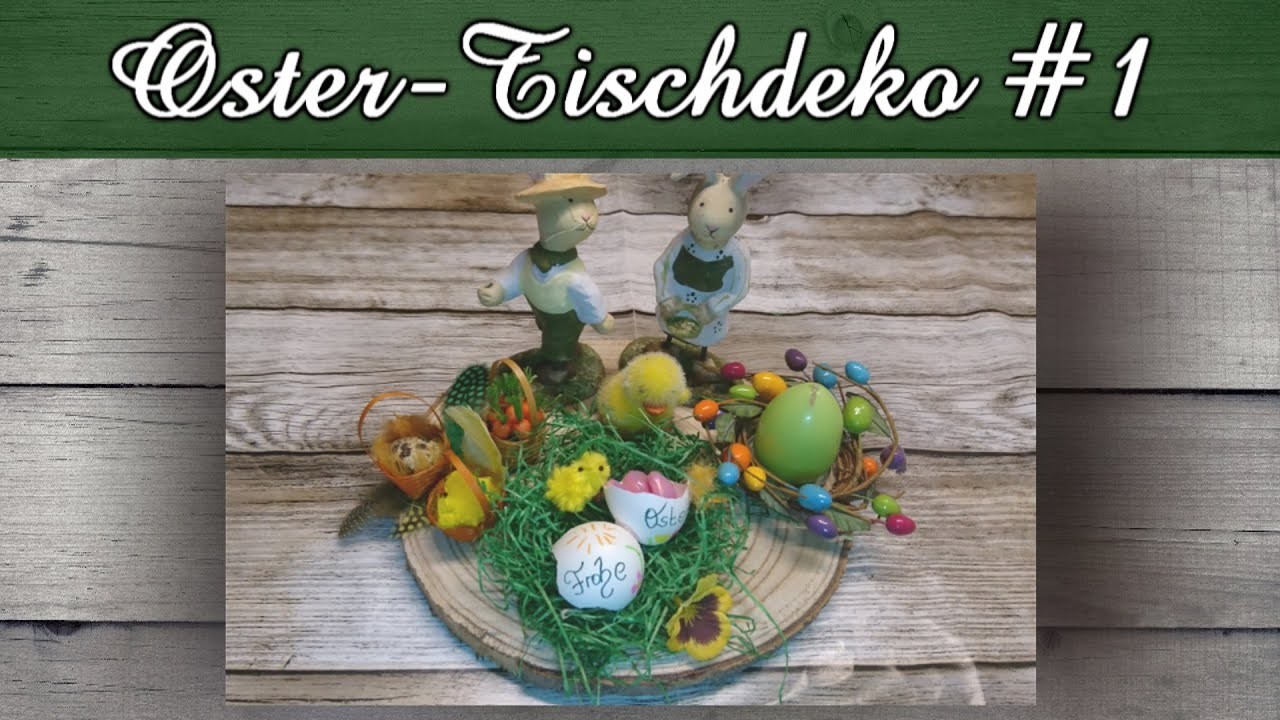DIY Oster-Tischdeko auf einer Baumscheibe ???? Osterdeko 2022 ???? Tischdeko DIY
