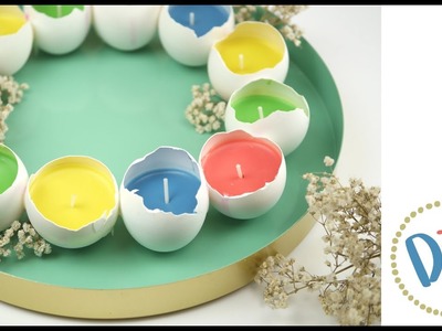 Kerzen in Eierschalen - Eierschalen mit Wachs befüllen - Deko Ostern und Frühling - Kerzen DIY