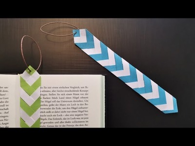 Lesezeichen selber basteln aus Papierstreifen - DIY Lesezeichen aus Papier -  How to make a Bookmark
