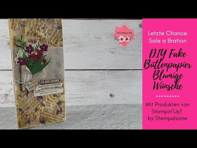 Letzte Chance Sale a Bration - DIY Fake Büttenpapier Slimeline Karte