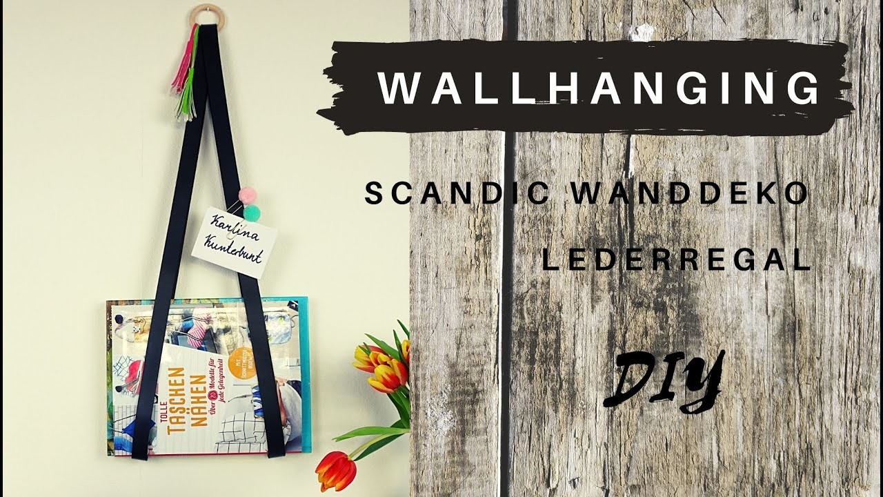 Modernes DIY scandic Wallhanging - skandinavische Wanddeko - Wandregal aus Leder