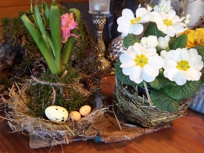 Natürliche Nostalgie BLUMEN-DEKO im Vogelnest & NESTER BASTELN leicht gemacht :))