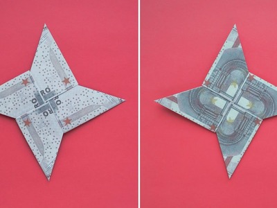 Origami SHURIKEN (Ninja Stern) Geldgeschenk GELD FALTEN | Money SHURIKEN | Tutorial by Euro Origami