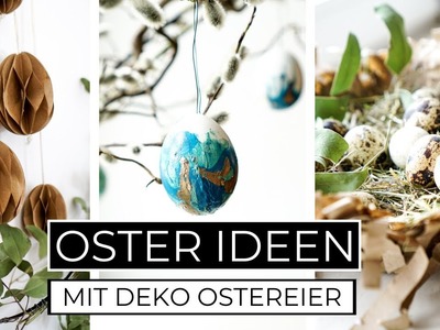 Osterdeko 2021 | DIY Deko-Ostereier ausblasen & färben | Osternest basteln mit Papier