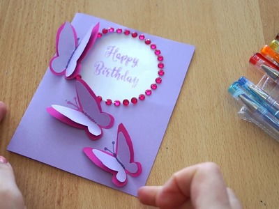 Schmetterling Karte basteln zum Geburtstag ???? Butterfly Birthday Greeting card DIY