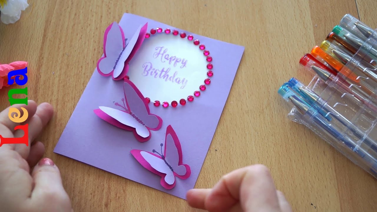 Schmetterling Karte basteln zum Geburtstag ???? Butterfly Birthday Greeting card DIY