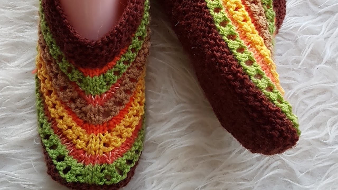 Bunte Schuhe stricken