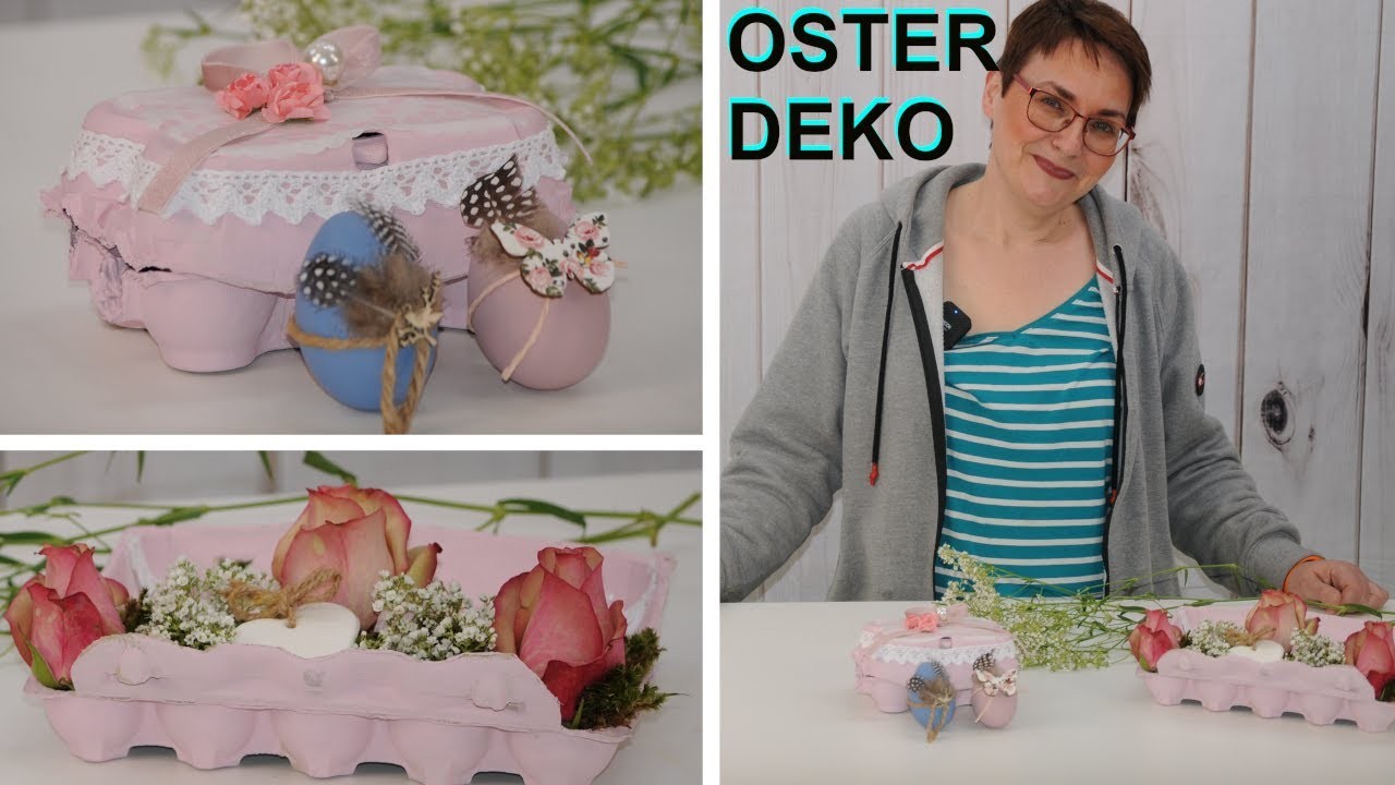 Deko zu Ostern: Blumendeko selber machen aus Eierkartons | Upcycling DIY