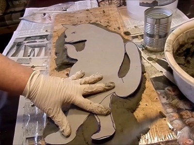 DIY: besondere Blumen BETON DEKO-KATZE mit PFLANZKORB -basteln :))