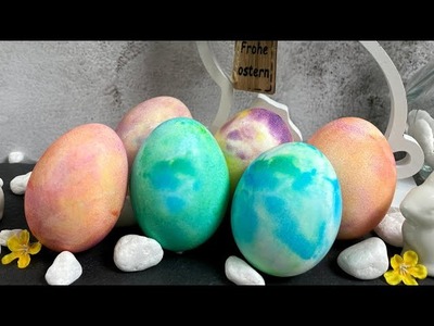 Eier färben mit Rasierschaum - Osterdeko selber basteln