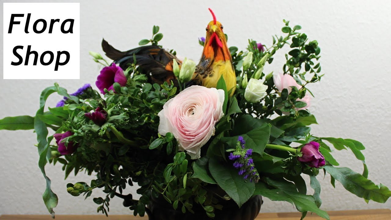 Großes Ostergestecke für die Osterdeko in 2022 selber machen ❁ Floristik Anleitung mit Flora-Shop