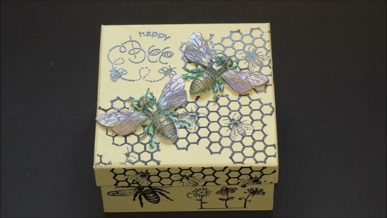 Mixed Media - Bienchen Geschenkebox gestempelt - Happy Bee Box