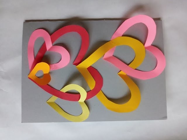 Muttertags Geschenke basteln.  Karte mit  Herzchen selber machen