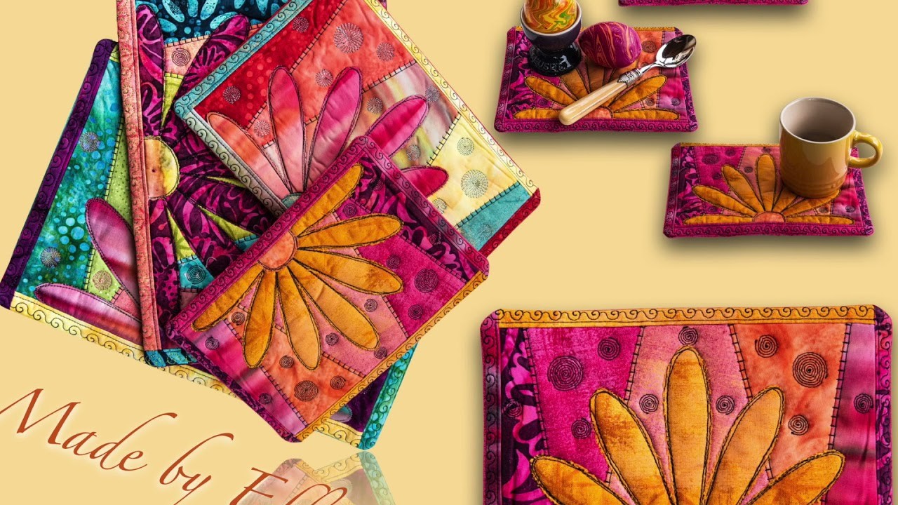 Stickdatei Crazy Patchwork MugRug ITH