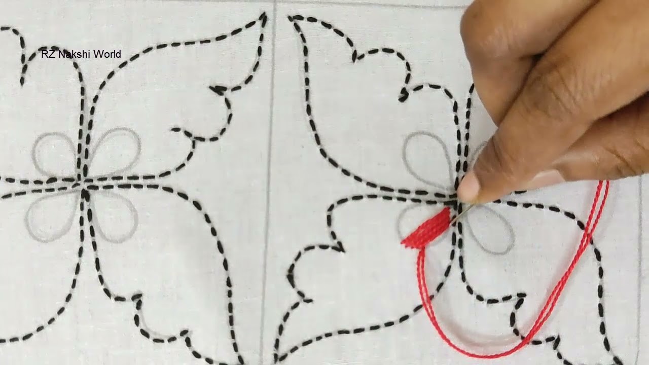 নকশিকাঁথা সেলাই করার অনেক সুন্দর একটি ডিজাইন,Hand embroidery beautiful nakshi katha stitch tutorial