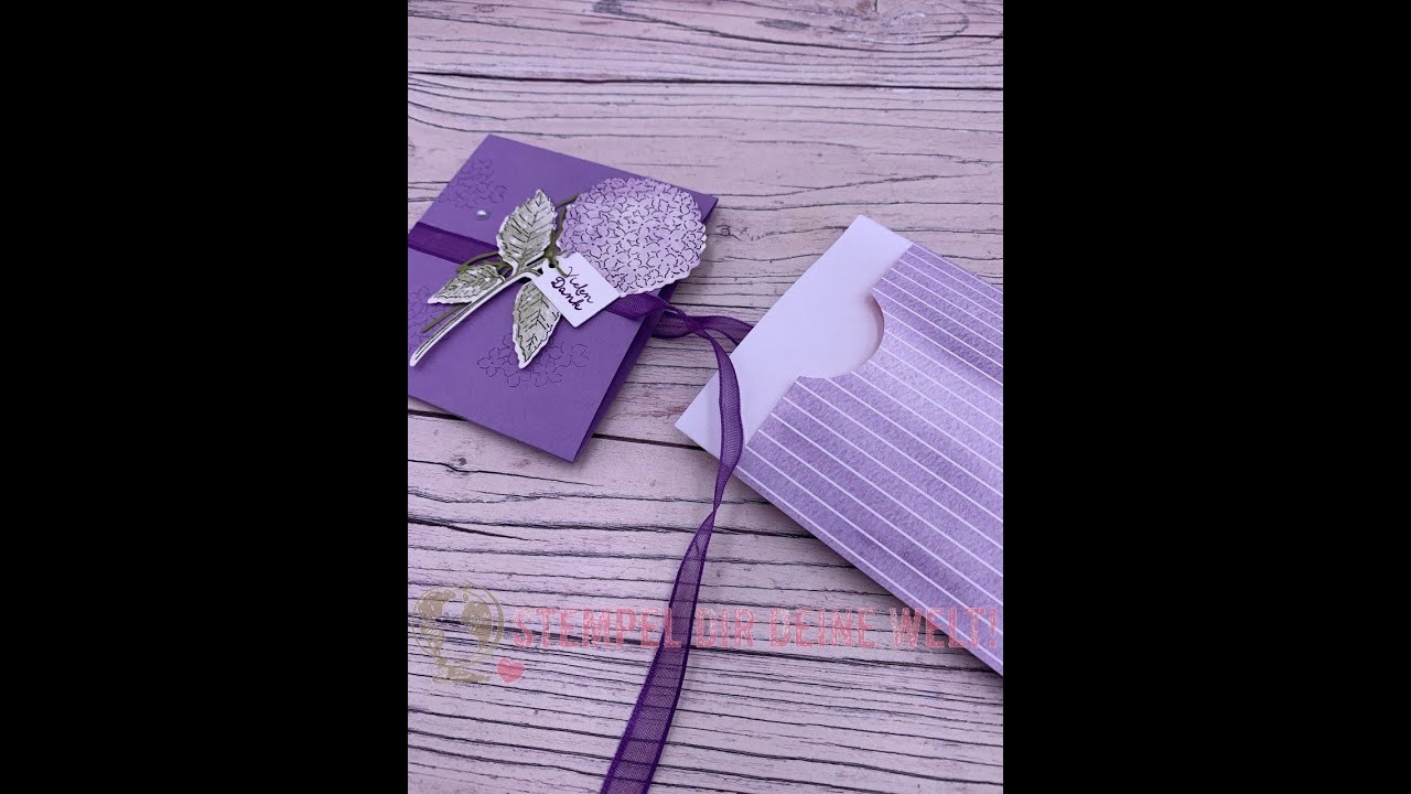 Videotutorial: Gutscheinverpackung mit der Stampin' Up! Produktreihe Hortensienpark