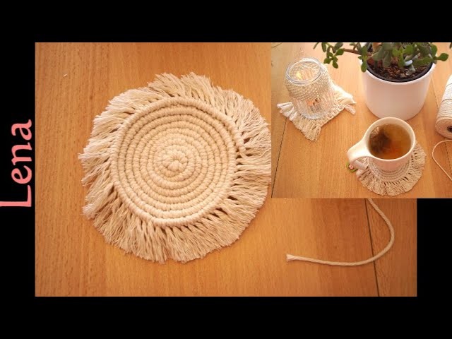 ???????????????????????????? with ????????????????  ☕️ DIY Macramé Coaster ☕️ Makramee Untersetzer DIY