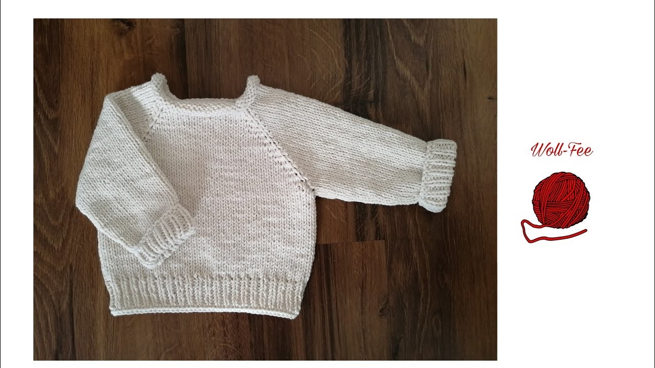 Baby Pullover stricken RVO, Gr. 62, ganz einfach, Schritt für Schritt