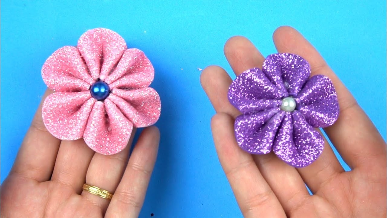 Blumen aus moosgummi - Blume basteln - Geschenke selber machen, DIY ...