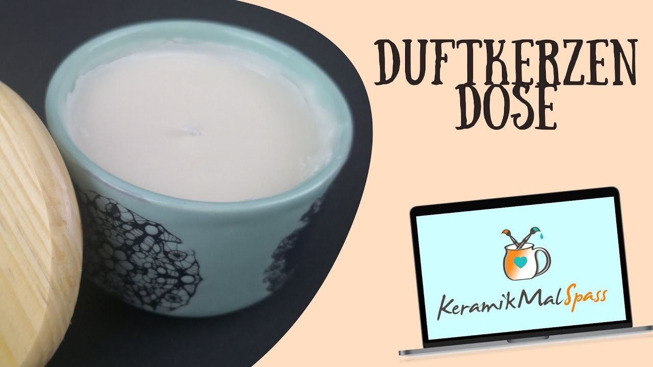 Duftkerzendose selber machen mit Kerzenwachs und Duftöl auf KeramikMalSpass.com