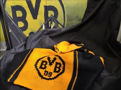 Fan Schal stricken mit BVB Emblem nachgestrickt im Zählmuster.Für Anfänger Teil 2 - fan scarf part 2