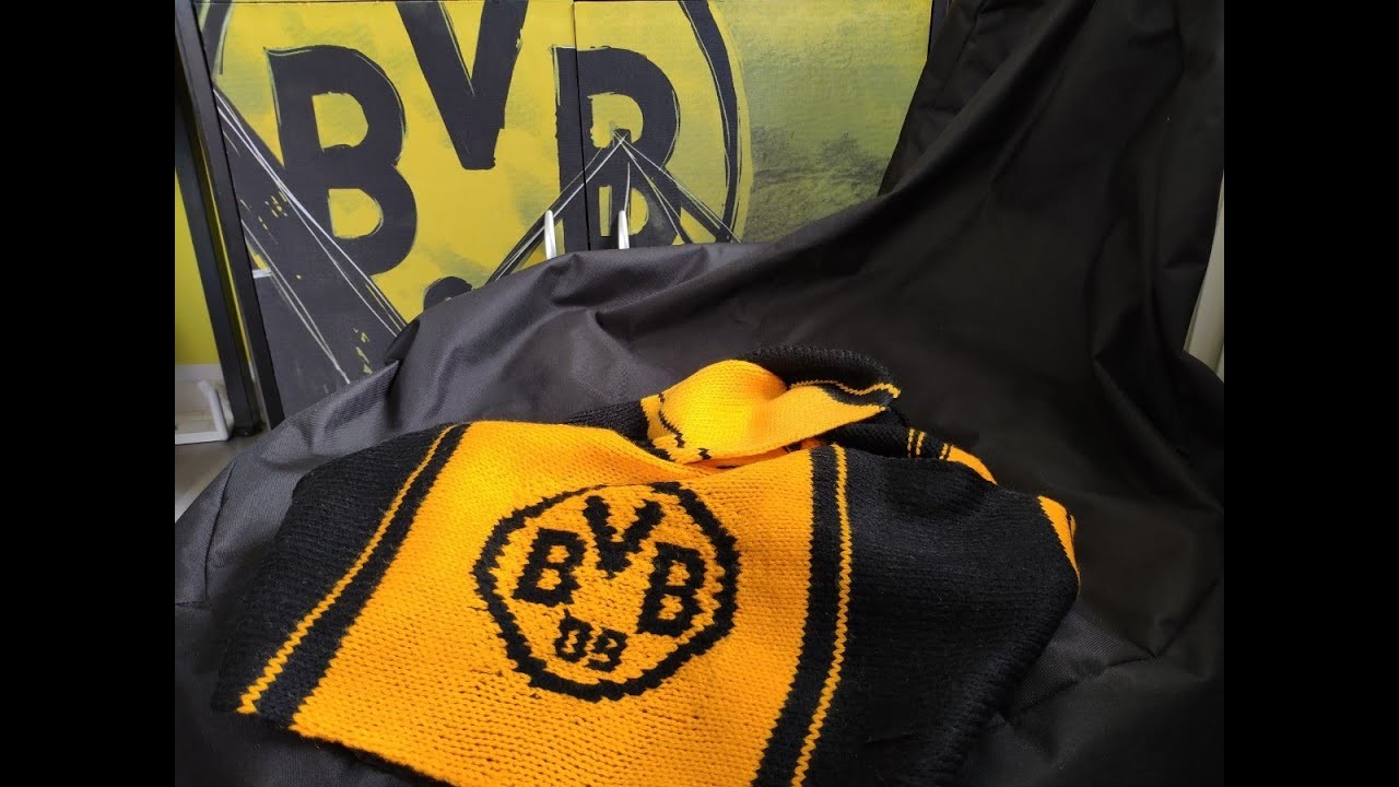 Fan Schal stricken mit BVB Emblem nachgestrickt im Zählmuster.Für Anfänger Teil 2 - fan scarf part 2