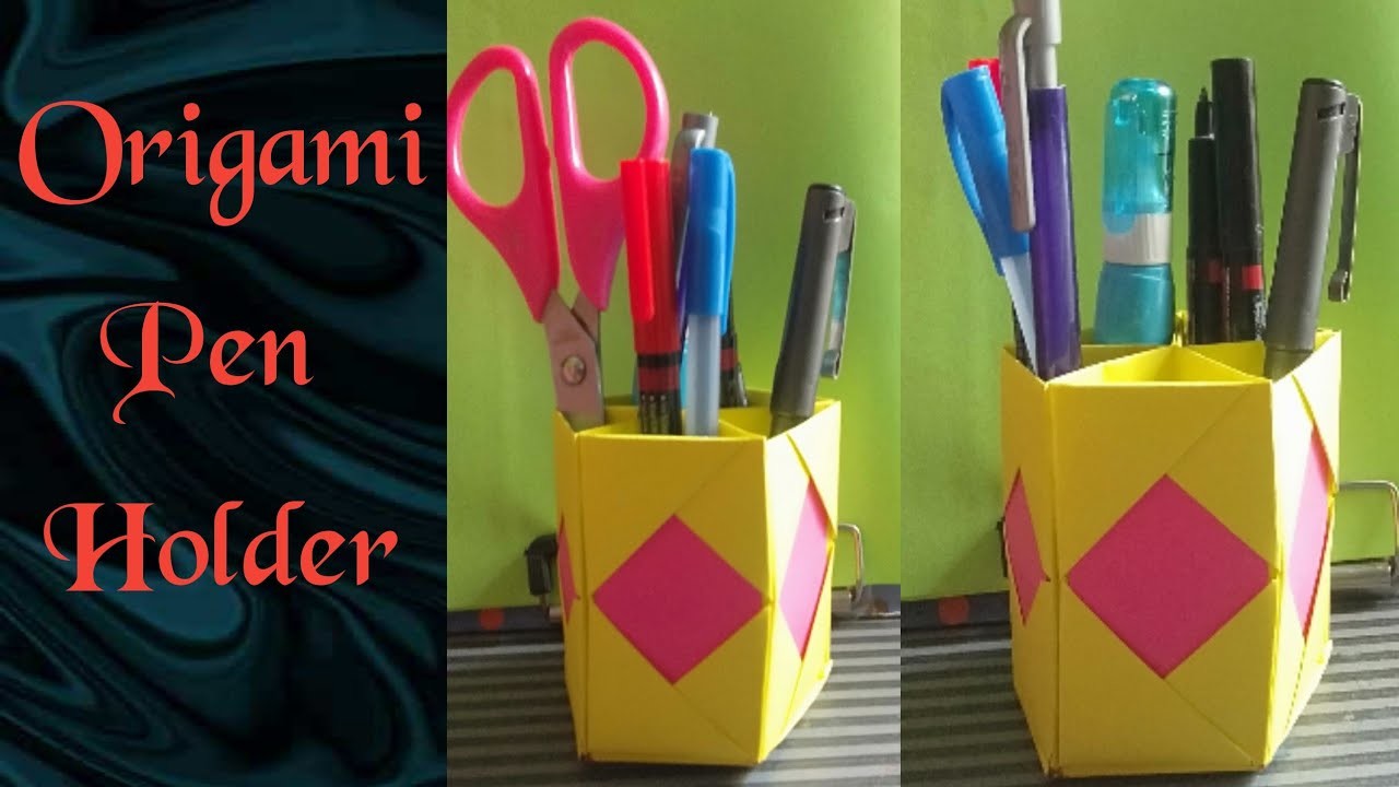 Origami.Paper Pen Holder.How to make paper pen Holder at home.Pen holder DIY.make easy pen holder