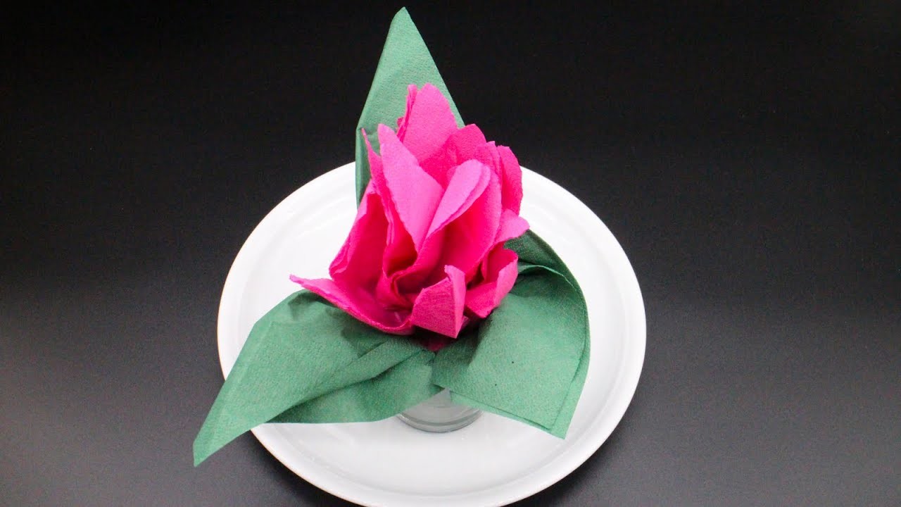 Servietten falten Blume DIY Deko für Frühling, Sommer, Ostern, Muttertag & Geburtstag W+