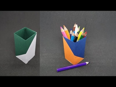 Stiftehalter aus Papier basteln - How to make a pen holder - DIY