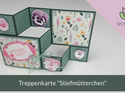 Treppenkarte "Stiefmütterchen" - Stampin' Up! Karten basteln