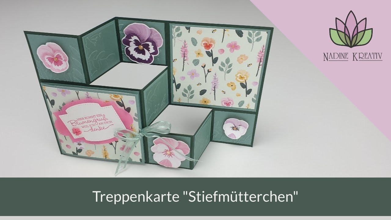 Treppenkarte "Stiefmütterchen" - Stampin' Up! Karten basteln