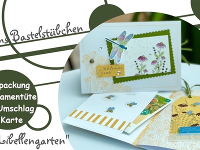 Verpackung für Samentüte aus Umschlag & Karte basteln mit "Libellengarten" von Stampin´ Up!