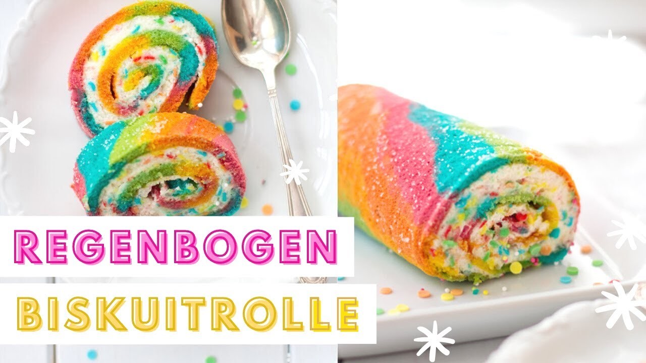 Alle lieben diesen BESONDEREN und einfachen Geburtstagskuchen: Regenbogen Biskuitrolle | TRYTRYTRY