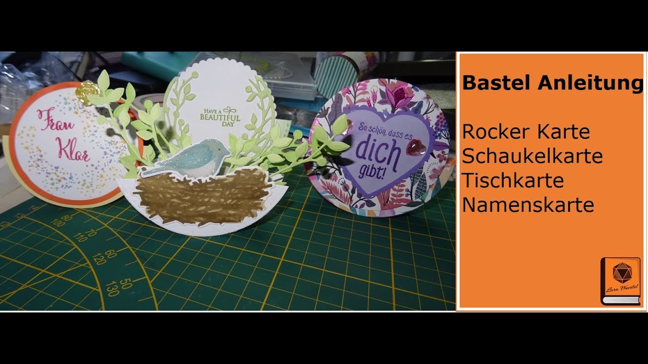 Bastel Anleitung Rocker Karte, Schaukelkarte mit Papier, Stempel, Stampin Up, Action & Co.