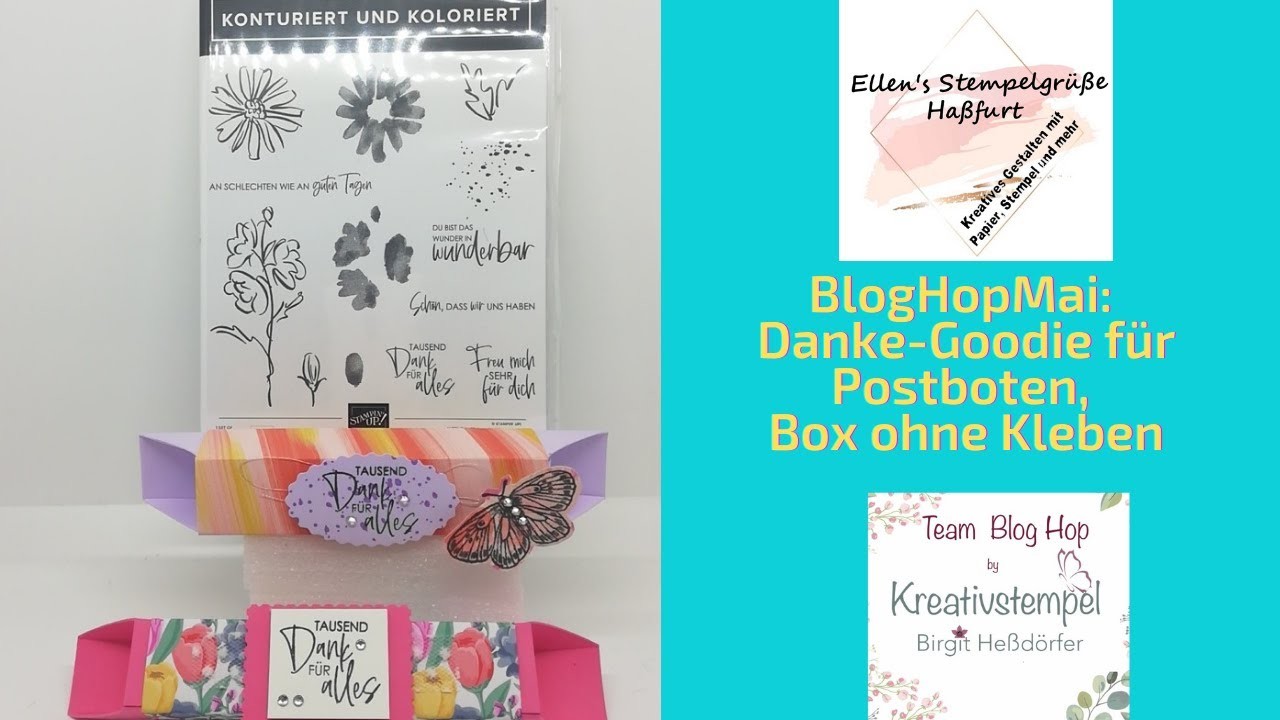 BlogHop Mai: eine Goodiebox ohne Kleben, ein Dankeschön für unsere Postboten