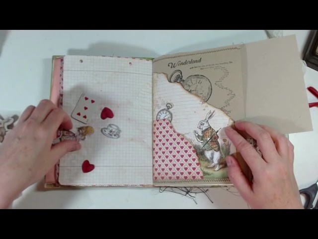 Junk Journal Embellishment Alice im Wunderland Seite gestalten