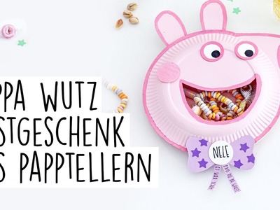 Peppa Wutz aus Papptellern: Gastgeschenk Kindergeburtstag: