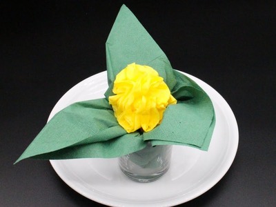 Servietten falten Rose DIY Deko für Muttertag, Hochzeit, Ostern, Geburtstag & Weihnachten W+