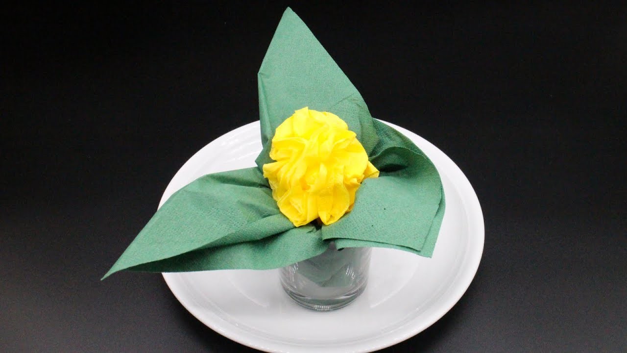 Servietten falten Rose DIY Deko für Muttertag, Hochzeit, Ostern, Geburtstag & Weihnachten W+