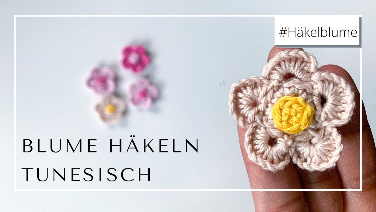 Super SCHNELLE und EINFACHE Häkelanleitung Blume | Tunesisch häkeln | Flower Crochet Pattern