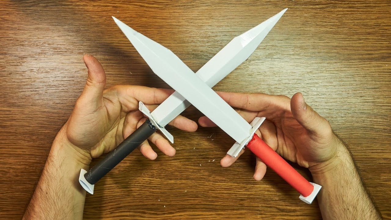 Basteln mit Papier: Wie man Messer aus Papier. Origami-Messer. Bastelideen