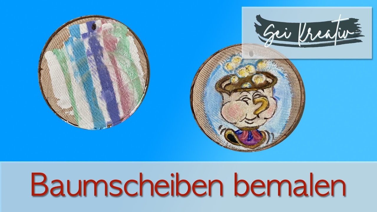 Baumscheiben bemalen | Dekoration | Farben | Holz | Geschenk | Deko Idee | Basteln | Sei Kreativ