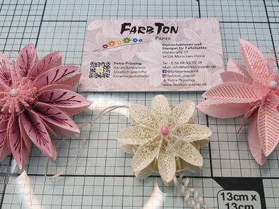 Blüten basteln mit Stanzen von FarbTon Papier