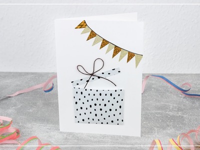 DIY Geburtstagskarte mit "Geheimfach" basteln | tolle Geschenkidee zum Geburtstag