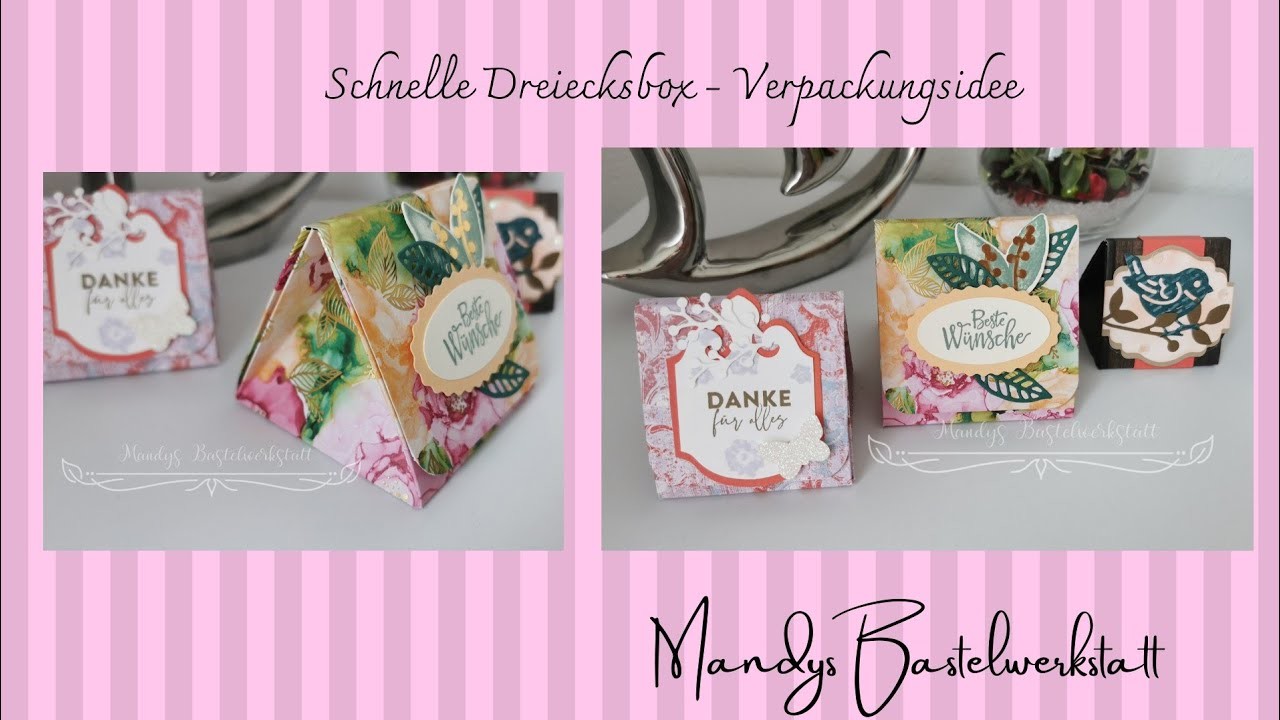 Schnelle Dreiecksbox mit Tintenkunst - Verpackungsidee mit stampin up