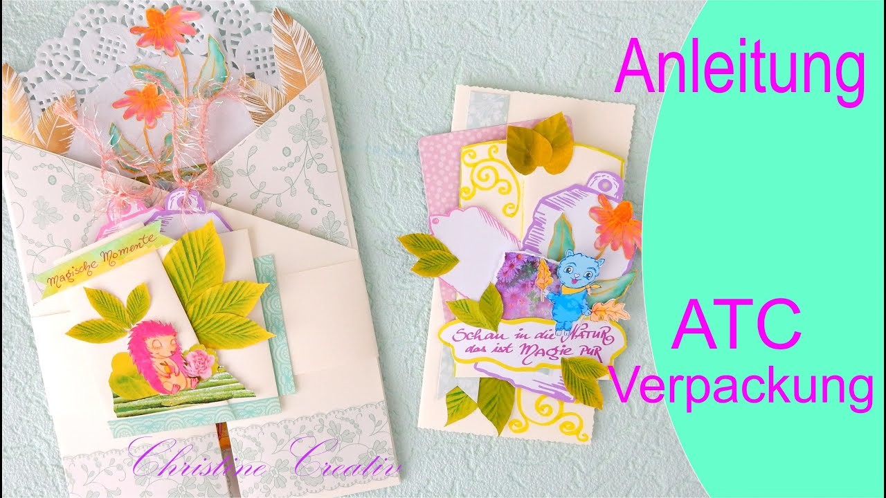 Anleitung ???? ATC Verpackung ???? ATC`s gestalten GrussKarte Frühling Kawaii #ChristineCreativ