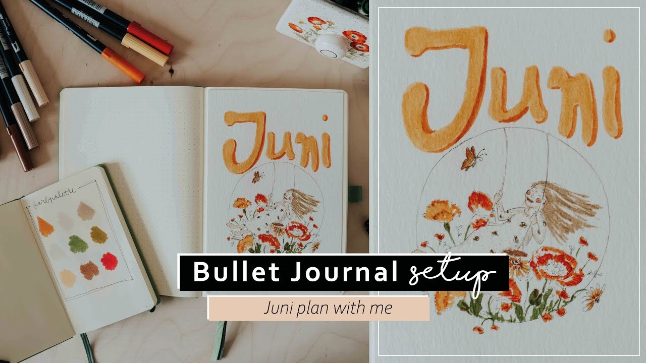 Bullet Journal mitten im Jahr beginnen Juni Setup | 70s inspiriert